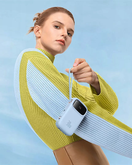 BASEUS spartusis išorinis akumuliatorius QPow 2 30W 10000mAh su USB-C laidais