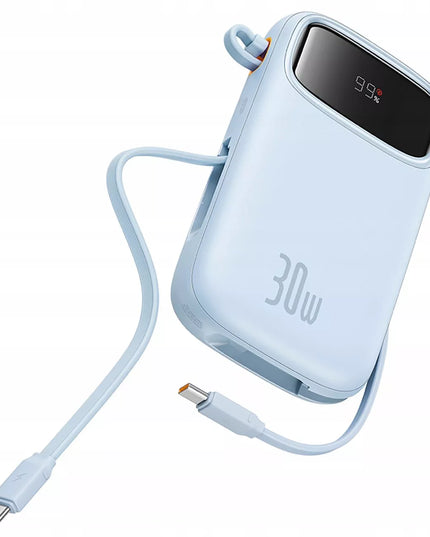BASEUS spartusis išorinis akumuliatorius QPow 2 30W 10000mAh su USB-C laidais