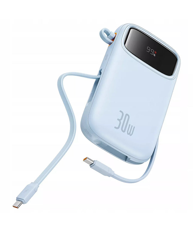 BASEUS spartusis išorinis akumuliatorius QPow 2 30W 10000mAh su USB-C laidais