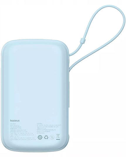 BASEUS Qpow Pro+ 22.5W 10000mAh sparčiosios įkrovos išorinė baterija su USB-C laidu