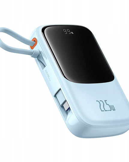BASEUS Qpow Pro+ 22.5W 10000mAh sparčiosios įkrovos išorinė baterija su USB-C laidu