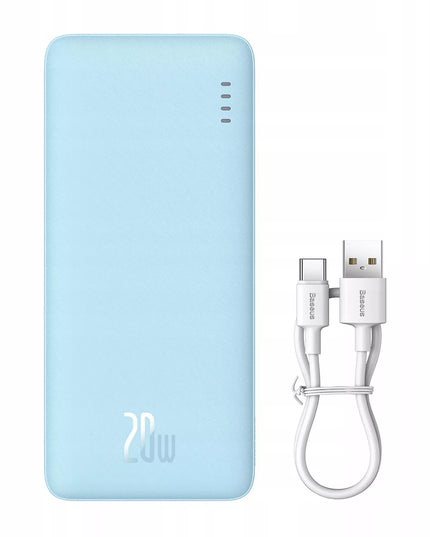 BASEUS greitasis 20000 mAh 20W USB USB-C išorinis akumuliatorius kelioninis saugus + laidas