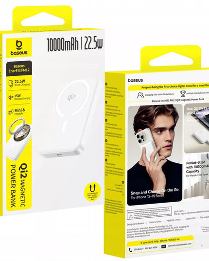 BASEUS greitas belaidis magnetinis „Powerbank“ Qi2 10000 mAh 22.5 W „MagSafe“