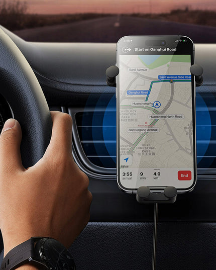 BASEUS Automobilinis belaidžio įkrovimo laikiklis QI 15W, skirtas ventiliacijos grotelėms