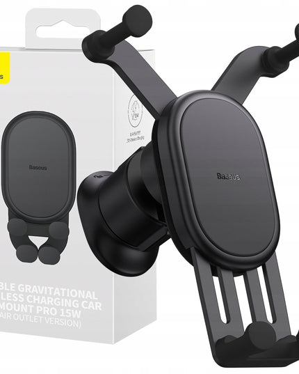 BASEUS Automobilinis belaidžio įkrovimo laikiklis QI 15W, skirtas ventiliacijos grotelėms