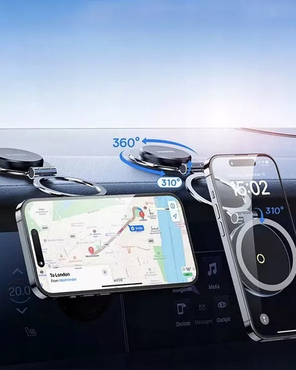 BASEUS MAGNETINIS MAGSAFE AUTOMOBILINIS LAIKIKLIS SULANKSTOMAS 360° 980° REGULIAVIMAS