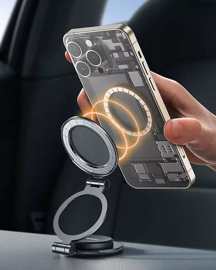 BASEUS MAGNETINIS MAGSAFE AUTOMOBILINIS LAIKIKLIS SULANKSTOMAS 360° 980° REGULIAVIMAS