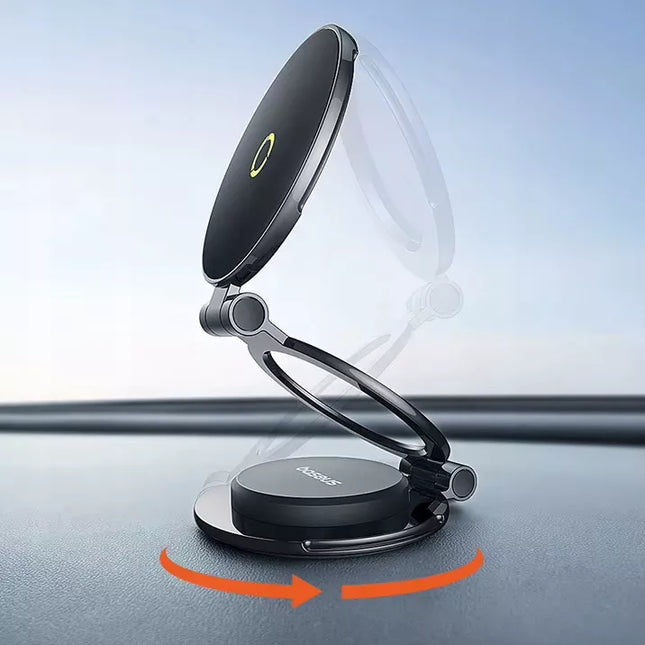 BASEUS MAGNETINIS MAGSAFE AUTOMOBILINIS LAIKIKLIS SULANKSTOMAS 360° 980° REGULIAVIMAS