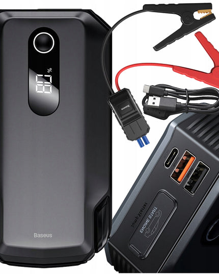 BASEUS 20000mAh Powerbank Užvedimo Įrenginys Booster Jungiamieji Kabeliai