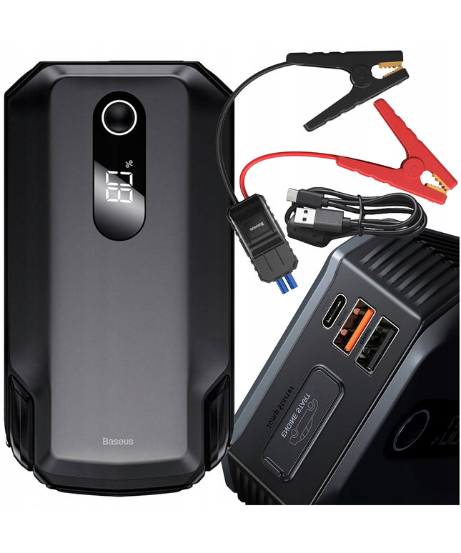 BASEUS 20000mAh Powerbank Užvedimo Įrenginys Booster Jungiamieji Kabeliai