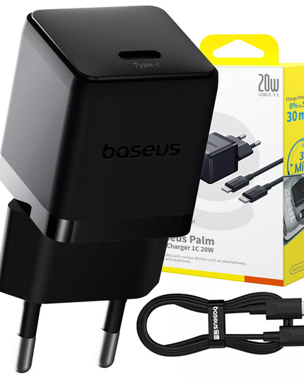 BASEUS rinkinys greitas tinklo įkroviklis USB-C maitinimo adapteris laidas 20W PD