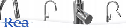 Virtuvės maišytuvas su ištraukiamu snapeliu REA FRESH, chromo, stacionarus, aukštas 39,5 cm