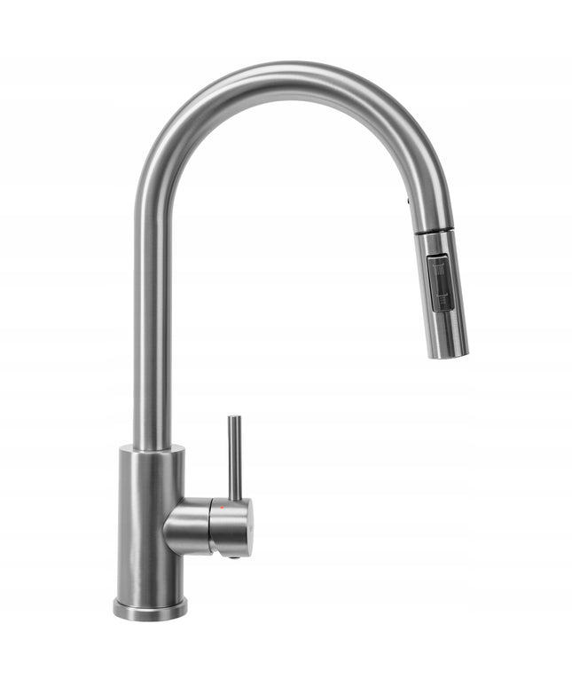 Virtuvės maišytuvas su ištraukiamu snapeliu REA FRESH, chromo, stacionarus, aukštas 39,5 cm