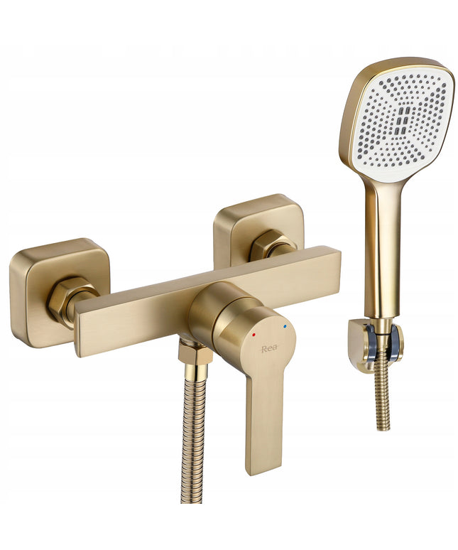 Sieninis dušo maišytuvas REA ARGUS, auksine šlifuota, su galvute