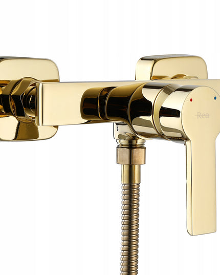 Auksinis sieninis dušo maišytuvas su galvute voniai, REA ARGUS GOLD