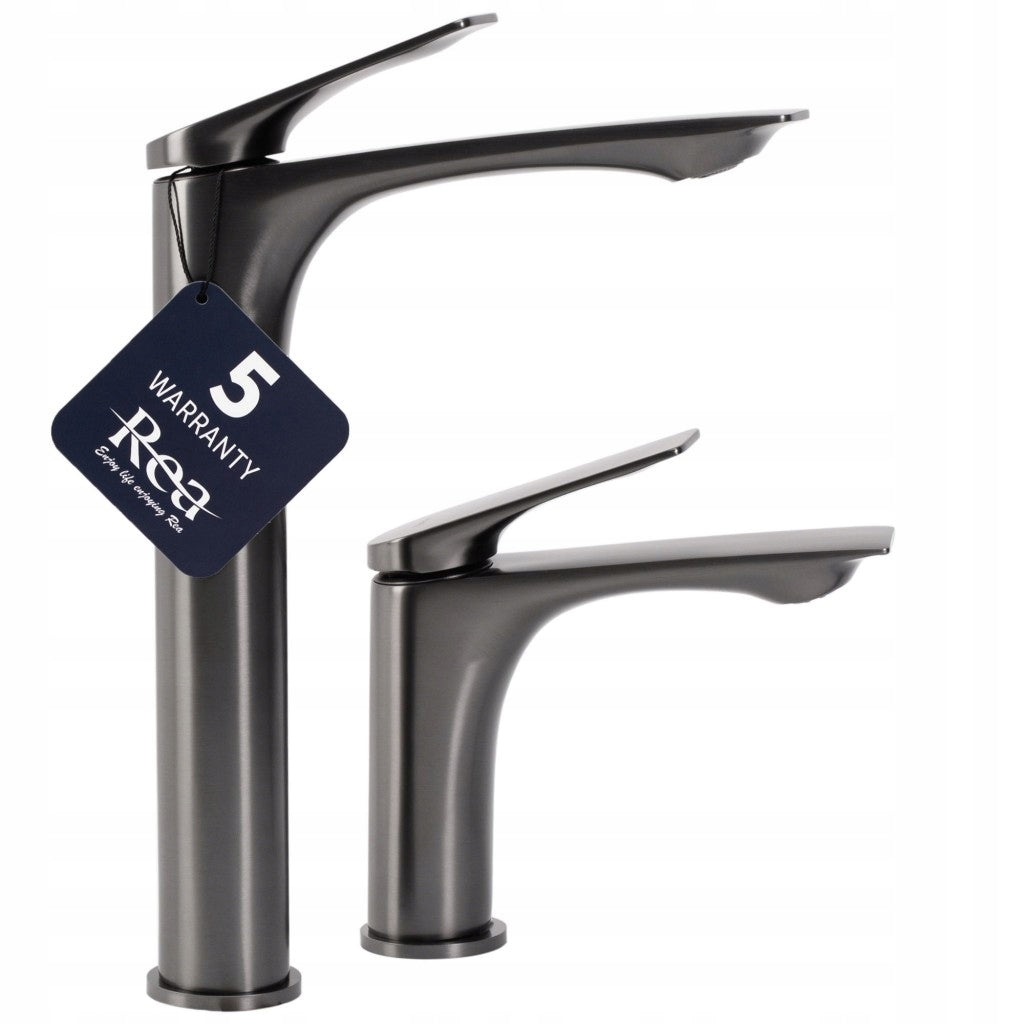 Maišytuvas praustuvui REA AVALON titano šlifuotas žemas stovimas modernus