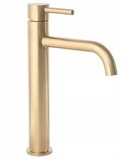 Aukštas praustuvo maišytuvas, šlifuotas auksas, REA LUNGO