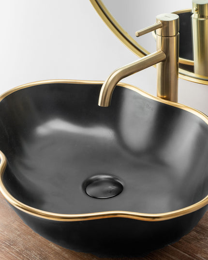 Aukštas praustuvo maišytuvas, šlifuotas auksas, REA LUNGO