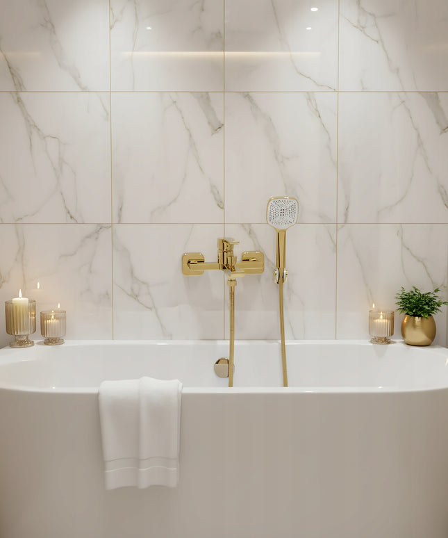 Sieninis vonios maišytuvas REA ARGUS GOLD auksinis su galvute