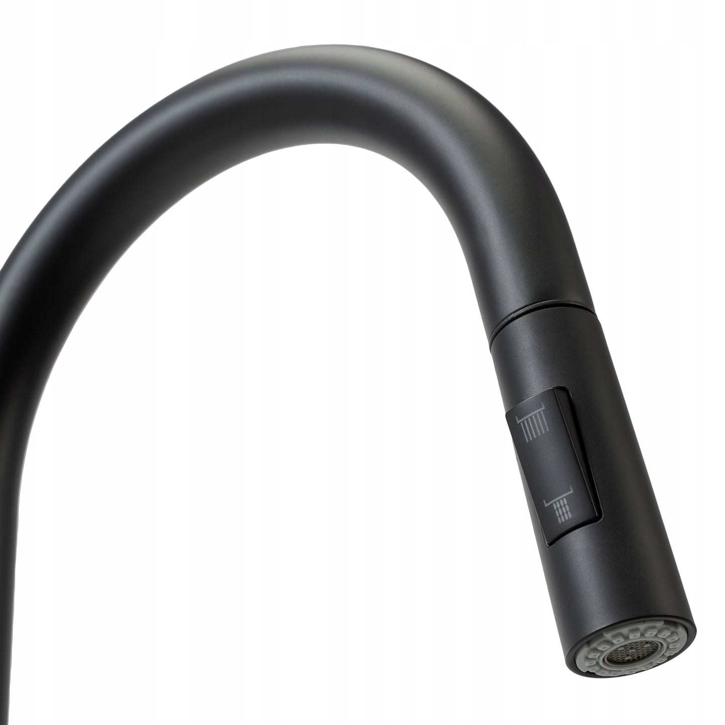 Maišytuvas virtuvinis REA ECO FRESH su dviem čiaupais juodas su ištraukiama maišytuvo galvute