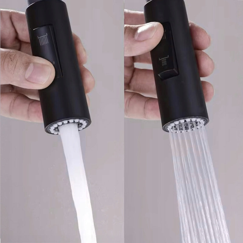 Maišytuvas virtuvinis REA ECO FRESH su dviem čiaupais juodas su ištraukiama maišytuvo galvute