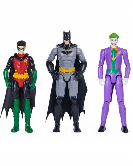 BATMAN 3 viename DC Comics didelių figūrėlių rinkinys: Batman, Robin ir Joker, 30 cm