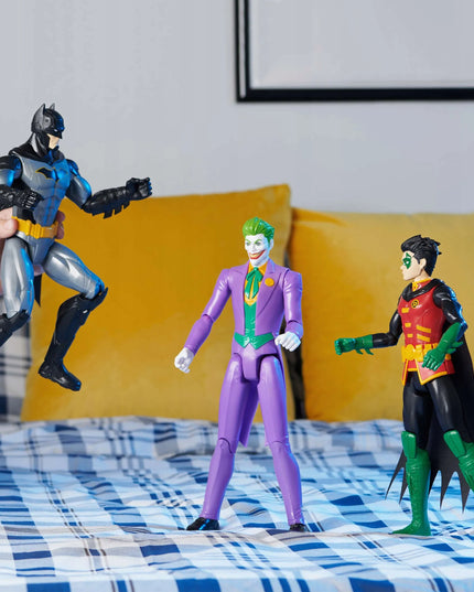 BATMAN 3 viename DC Comics didelių figūrėlių rinkinys: Batman, Robin ir Joker, 30 cm