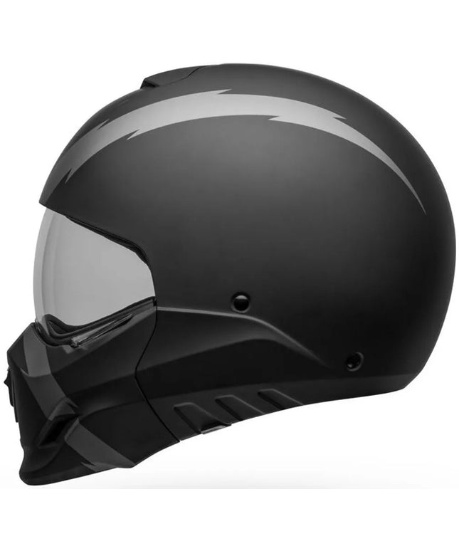 BELL BROOZER ARC MATTE BLACK/GREY motociklininko šalmas + 2 stiklai