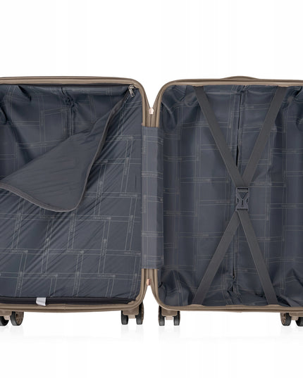 BETLEWSKI Kelioninis kabininis lagaminas, talpus atostogoms, su ratukais, stilinga rankena.