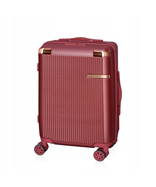 BETLEWSKI Kelioninis kabininis lagaminas, talpus atostogoms, su ratukais, stilinga rankena.