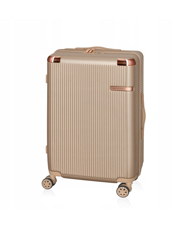 Vidutinio dydžio talpus, stilingas kelioninis lagaminas atostogoms su ratukais, BETLEWSKI