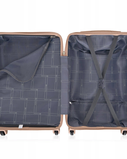 Kabininis lagaminas su ratukais, šoninėmis atramomis, ištraukiama rankena, kietas BETLEWSKI