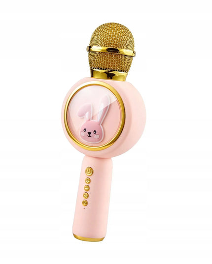 Belaidis „Bluetooth“ karaoke mikrofonas-garsiakalbis „Mielas triušiukas“, rožinis SKGB012