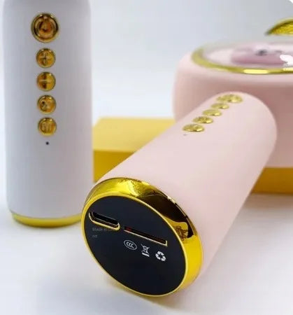 Belaidis „Bluetooth“ karaoke mikrofonas-garsiakalbis „Mielas triušiukas“, rožinis SKGB012
