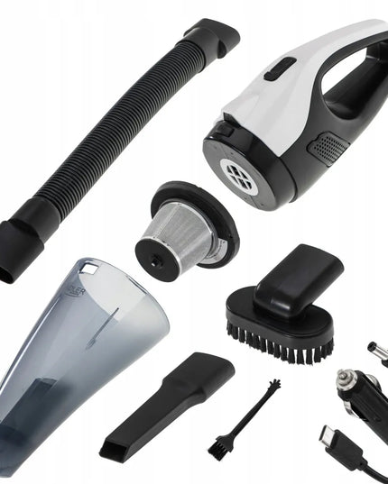 Belaidis rankinis automobilinis dulkių siurblys, 84 W, su priedais, USB-C / 12 V