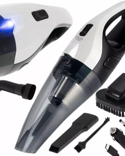 Belaidis rankinis automobilinis dulkių siurblys, galingas, su USB-C/12V priedais
