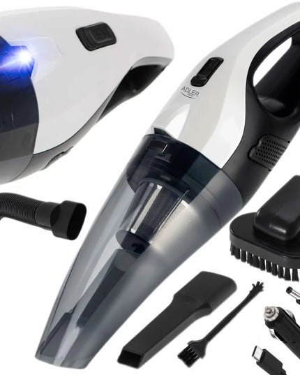 Belaidis rankinis automobilinis dulkių siurblys, 84 W, su priedais, USB-C / 12 V