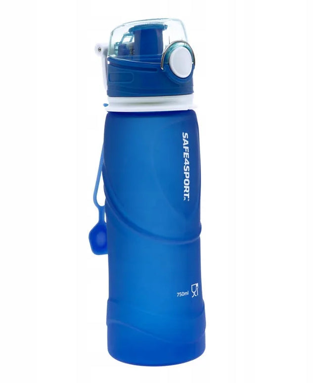 Sulankstoma silikoninė turistinė gertuvė Safe4sport, 750 ml, didelė, mėlyna