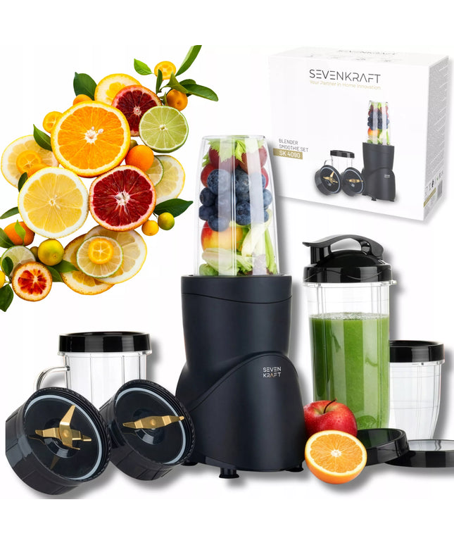 Stalo trintuvas smoothie kokteiliams 1200W + 4 buteliukai/puodeliai