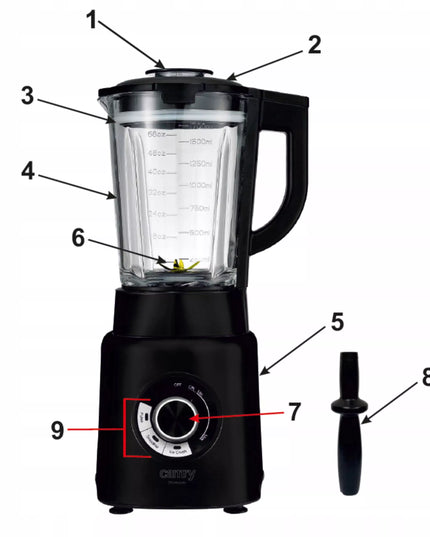 STIKLINIS BLENDERIS 1,7 L SMŪTiams, KOKTEILIAMS, TITANO PEILIUKAI