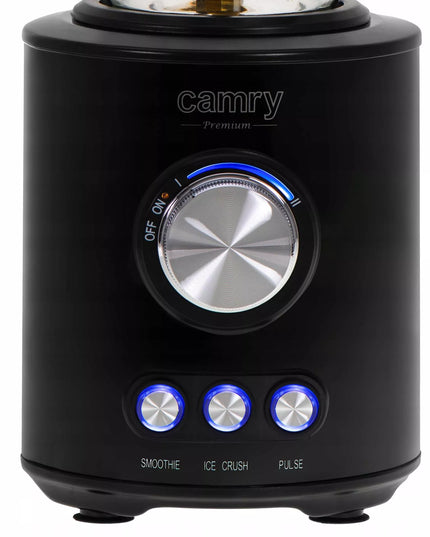 Stiklinis stacionarus trintuvas Camry CR 4088 1,5 l 1800 W su malūnėliu, 3 programos, ledų smulkinimas