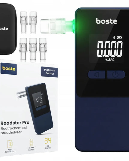 Profesionalus elektrocheminis alkotesteris Boste Roadster Pro su kandikliais ir programėle