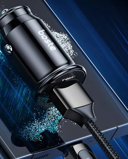 BOSTE SAUGUS AUTOMOBILINIS ĮKROVIKLIS, DU USB-A PRIEVADAI, 15.5W, UNIVERSALUS
