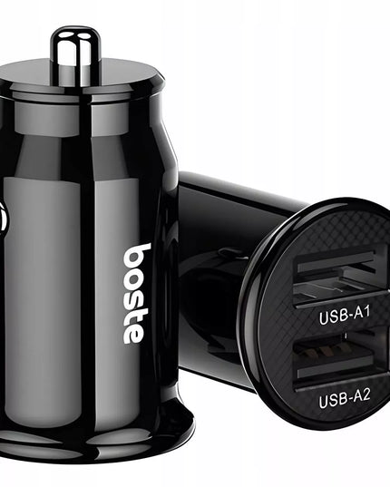 BOSTE SAUGUS AUTOMOBILINIS ĮKROVIKLIS, DU USB-A PRIEVADAI, 15.5W, UNIVERSALUS