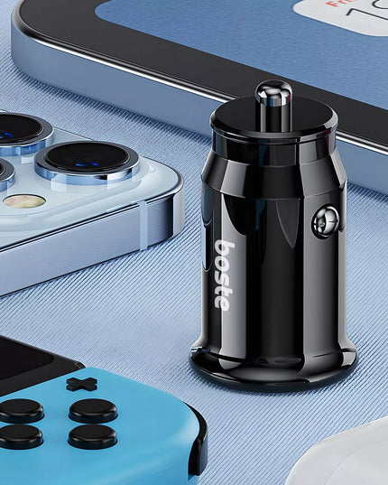 BOSTE SAUGUS AUTOMOBILINIS ĮKROVIKLIS, DU USB-A PRIEVADAI, 15.5W, UNIVERSALUS