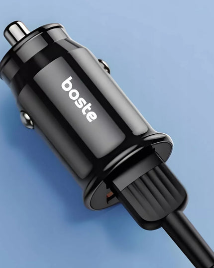 BOSTE SAUGUS AUTOMOBILINIS ĮKROVIKLIS, DU USB-A PRIEVADAI, 15.5W, UNIVERSALUS