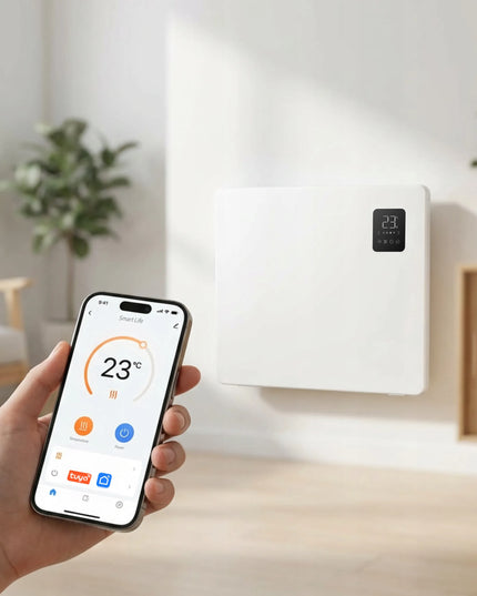 BOSTE ELEKTRINIS KONVEKCINIS ŠILDYTUVAS ENERGIJĄ TAUPANTIS VONIOS KAMBARIUI WIFI LED