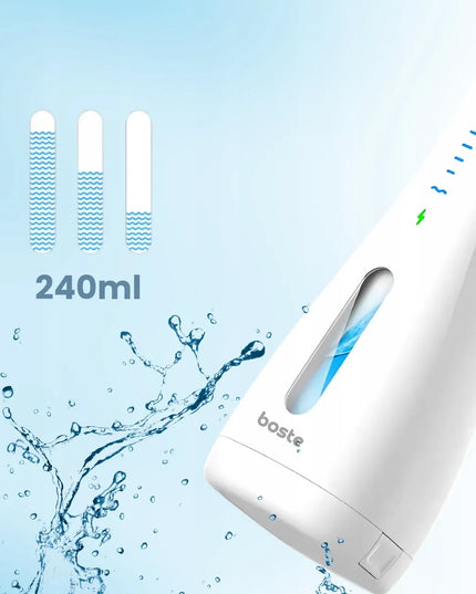 Boste M1 belaidis burnos irigatorius, 6 režimai, 4 antgaliai, 240 ml, baltas