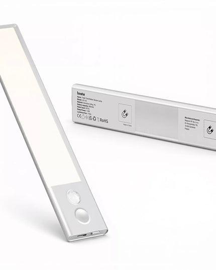 BOSTE LED naktinė lemputė su judesio ir sutemų jutikliu, magnetinė, automatinė, 23 cm