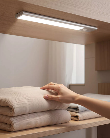 BOSTE LED naktinė lemputė su judesio ir sutemų jutikliu, magnetinė, automatinė, 23 cm